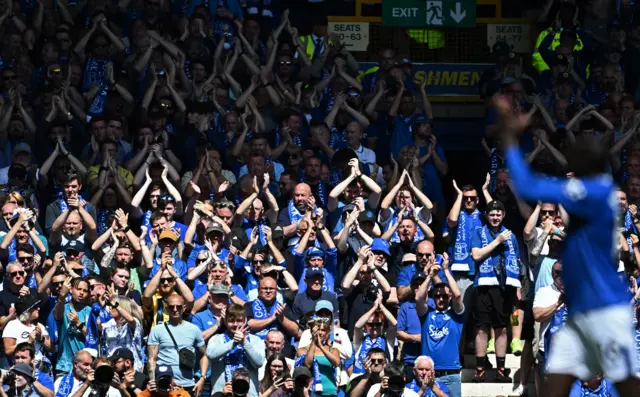 Everton fans applaud Abdoulaye Doucoure after he was substituted