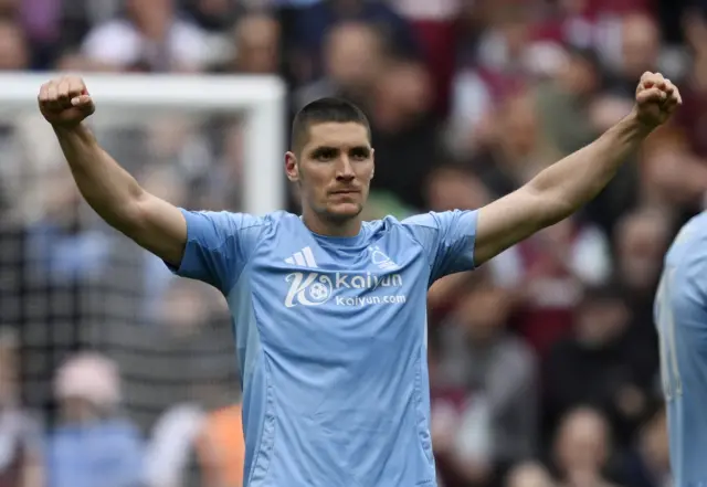 Nottingham Forest's Nikola Milenkovic celebrates