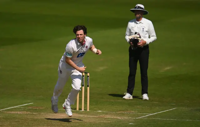Somerset's Matt Henry bowling against Sussex