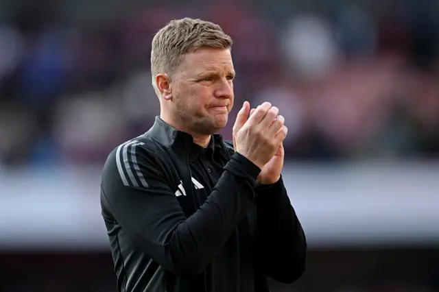 Eddie Howe, Manager of Newcastle United, looks dejected