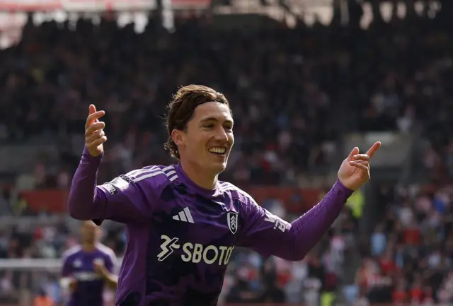 Fulham's Harry Wilson celebrates scoring their third goal
