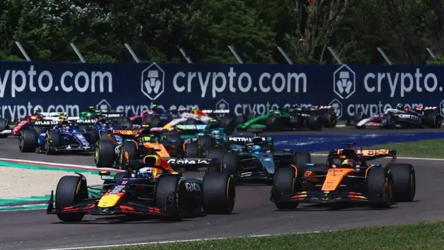 Max Verstappen leads in Imola