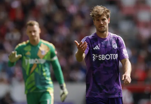 Fulham's Joachim Andersen reacts