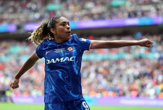 Macario celebrates for Chelsea