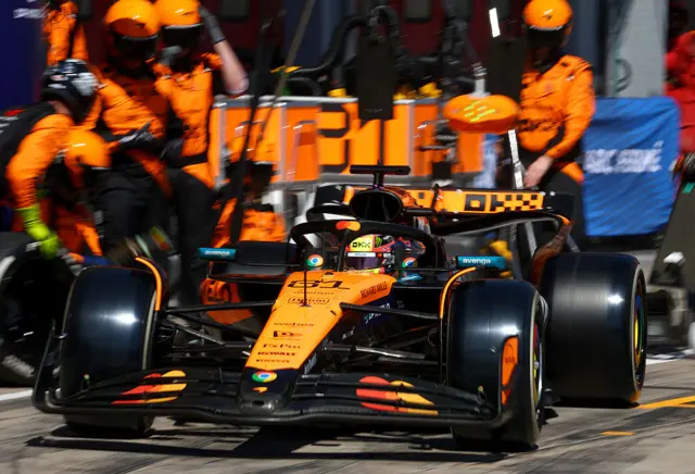 Oscar Piastri during a pit stop