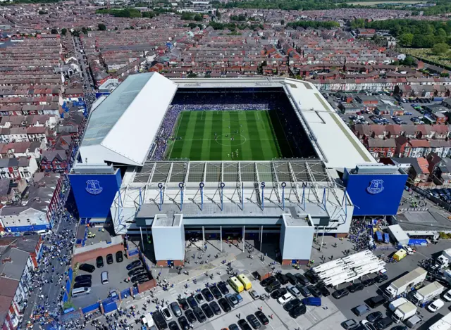 A general view of play during the Premier League match at Goodison Park, Liverpool.