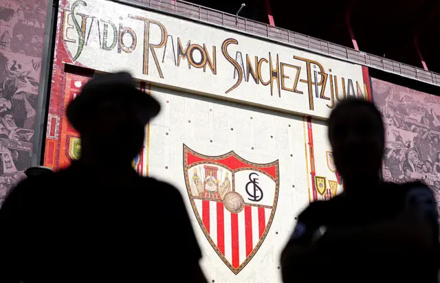 General view outside the stadium at Estadio Ramon Sanchez Pizjuan