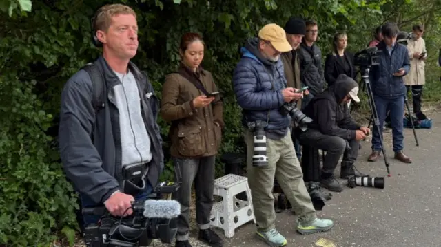 Reporters outside Lineker's house