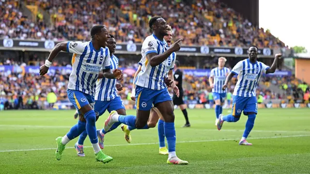Brighton players celebrate
