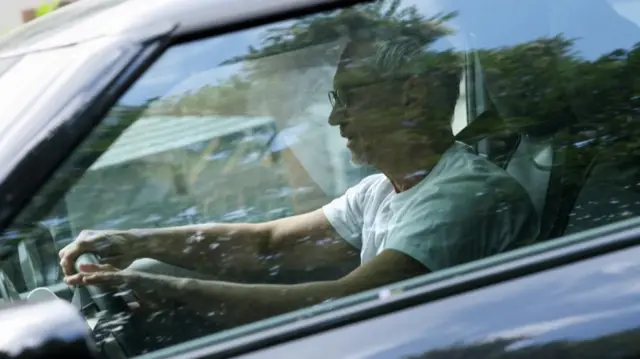 Gary Lineker in his car earlier