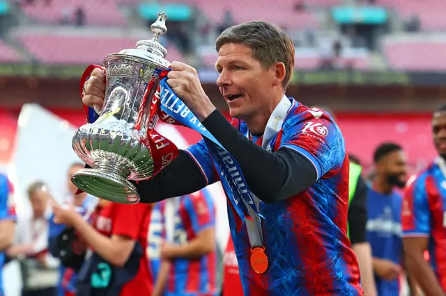 Oliver Glasner with FA Cup trophy