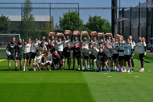 Liverpool squad in training