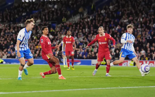 Brighton and Hove Albion's Jack Hinshelwood scores their side's third goal