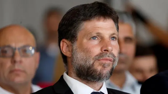 Israeli Finance Minister Bezalel Smotrich attends an inauguration event for Israel's new light rail line for the Tel Aviv metropolitan area, in Petah Tikva, Israel, August 17, 2023.