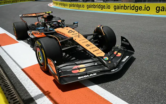 Lando Norris on track in Miami