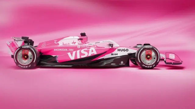 Racing Bulls' pink livery