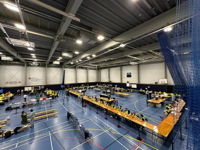 One of the counting halls for the Weca election