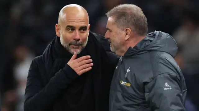 Pep Guardiola and Ange Postecoglou