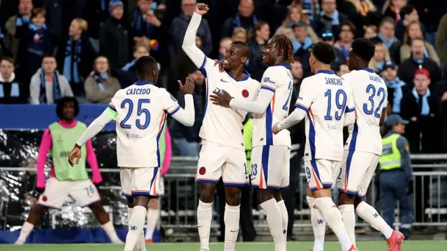 Chelsea players celebrating