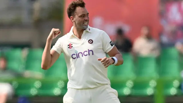 Harry Conway celebrates wicket