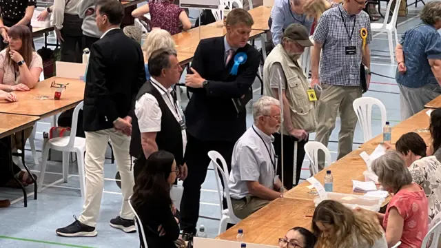 Candidates watching the ballot count