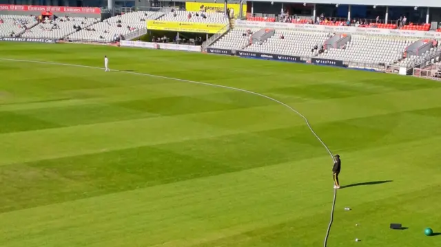 Mark Alleyne stood on the boundary rope