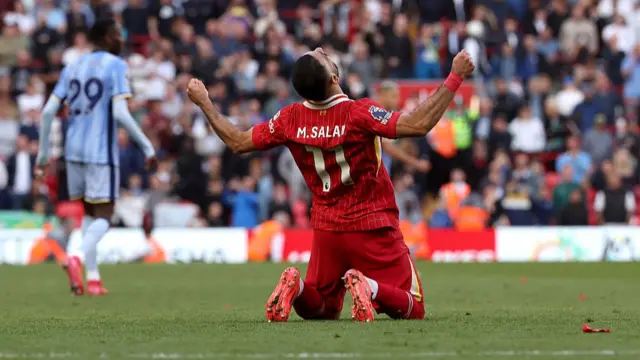 Salah celebrates