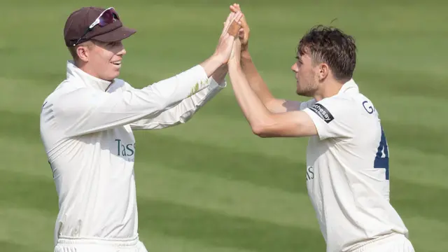 Kent celebrate taking wicket