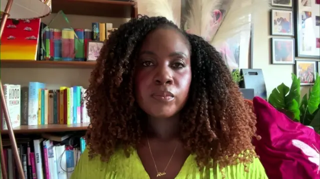 Screengrab of Afua Hagan speaking on the News channel