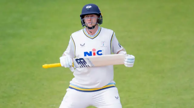 Joe Root comes out to bat