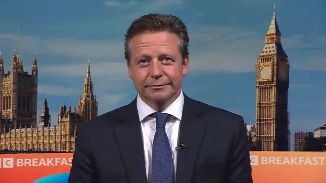 Conservative MP Nigel Huddleston being interviewed on TV
