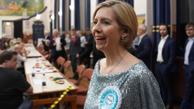 Andrea Jenkyns in Grimsby a short time ago