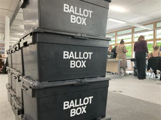 Black ballot boxes