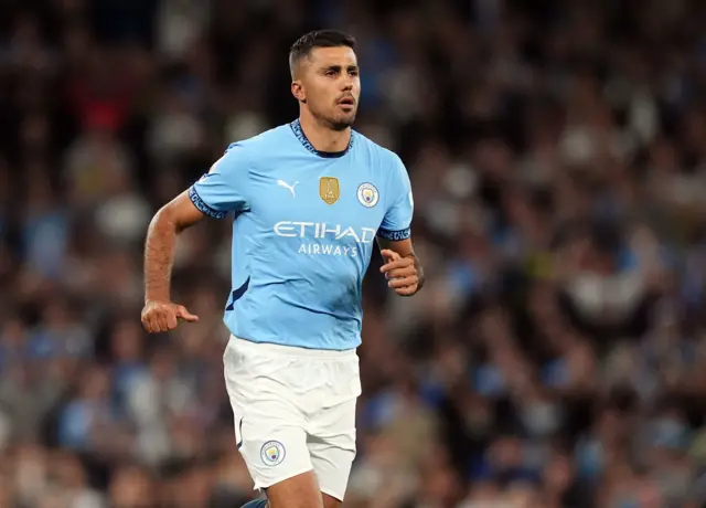 Manchester City's Rodri during the Premier League match at the Etihad Stadium, Manchester.