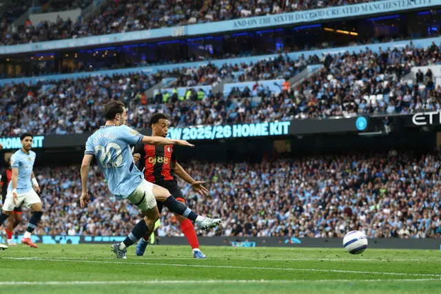 Manchester City's Bernardo Silva scores their second goal