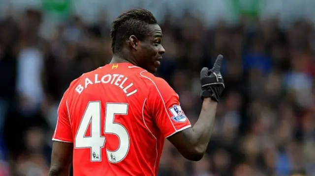 Liverpool's Mario Balotelli in the 2014-15 season