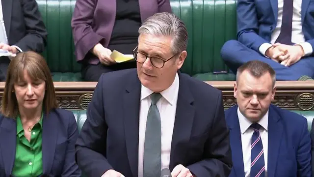 Keir Starmer stands at the despatch box