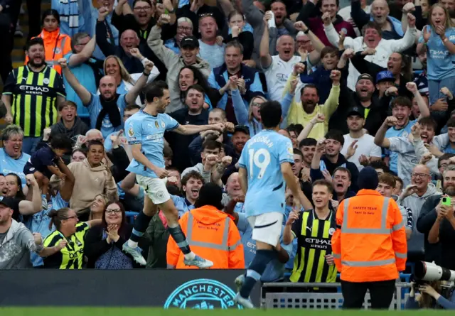 Manchester City's Bernardo Silva celebrates