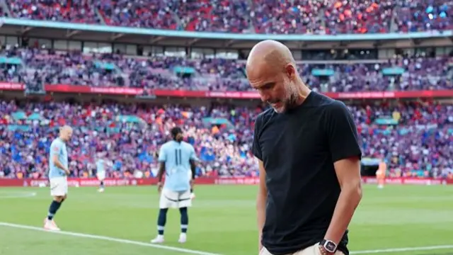 Pep Guardiola during the FA Cup final between Manchester City and Crystal Palace