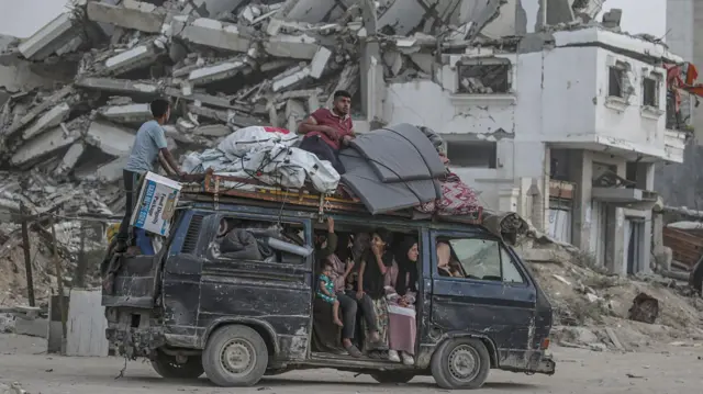 Palestinians in Gaza City on Monday