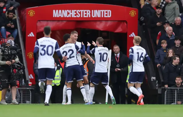 Brennan Johnson of Tottenham Hotspur celebrates