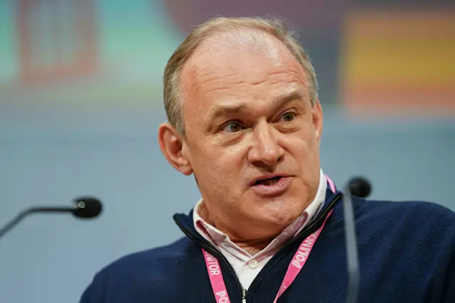 Ed Davey, Leader of the Liberal Democrats speaks to delegates about the F10 Constitutional Amendment: