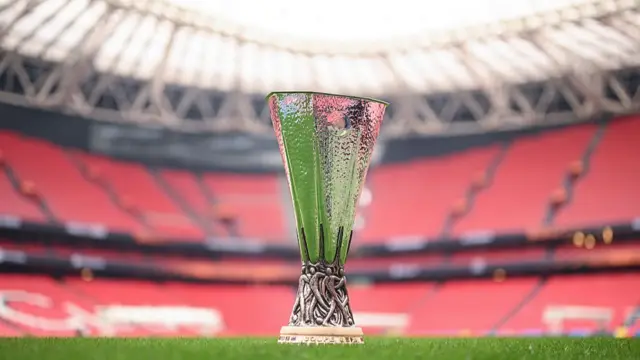 Europa League trophy in the San Mames Stadium