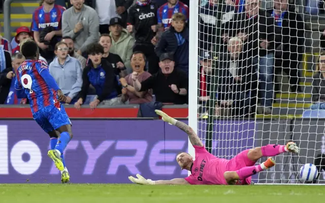 Crystal Palace's Eddie Nketiah scores their side's second goal of the game