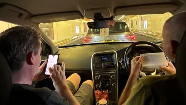 Tottenham fans in the car