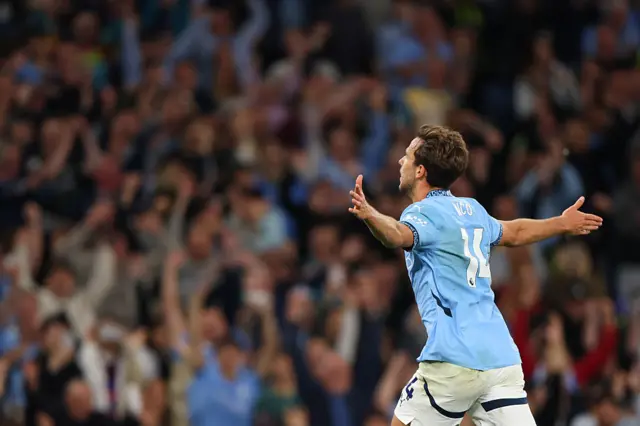 Nico Gonzalez of Manchester City celebrates