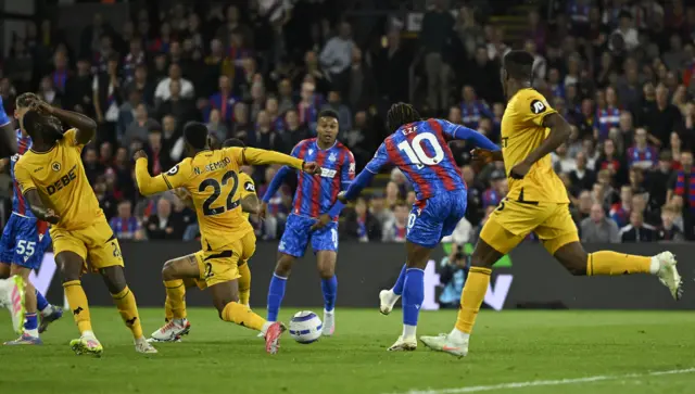 Crystal Palace's Eberechi Eze scores their fourt