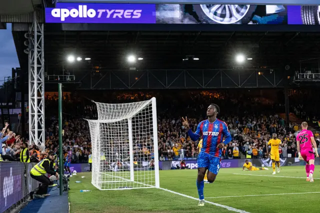 Eddie Nketiah of Crystal Palace celebrates after scoring the 2nd goal