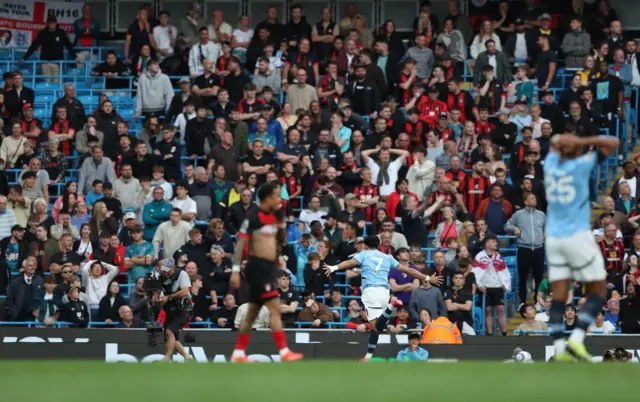 Manchester City's Omar Marmoush celebrates