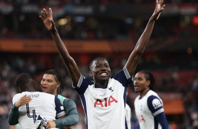 Tottenham Hotspur's Pape Matar Sarr celebrates